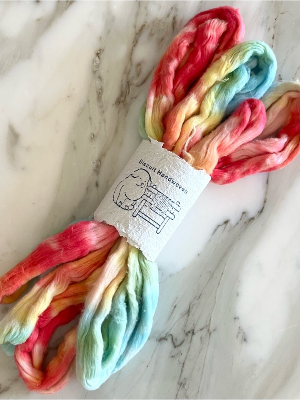 Hand Dyed Cotton Sliver Roving